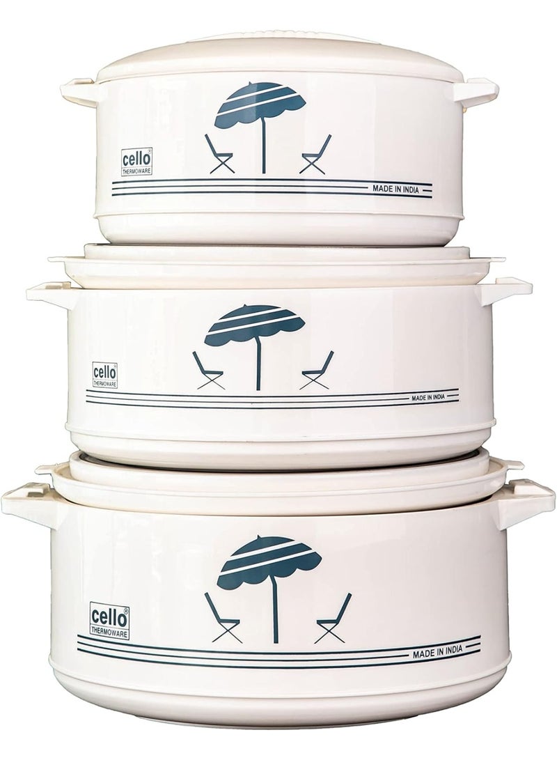 تشيلو طقم 3 حافظات طعام بلاستيك والوعاء الداخلي من الاستانلس استيل صناعة هندية - Image 1